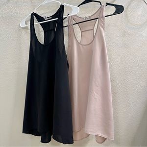 Bundle of abound tank tops in black and pink light beige